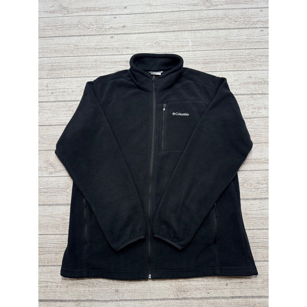 Columbia Jacket Men's XL Black Fleece Lined Mockneck Softshell Outdoor Bomber